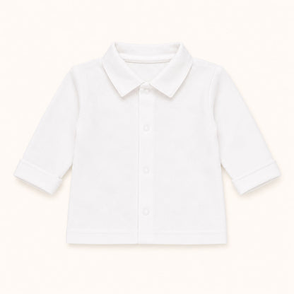 Camisola de Gola Básico Branco Menino Verão
