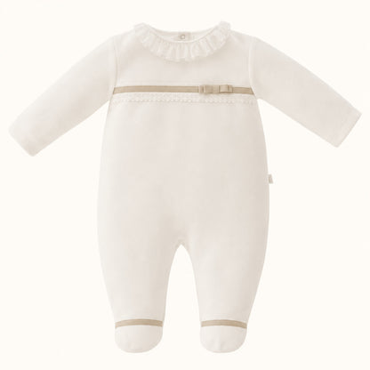 Babygrow recém-nascido algodão macio - Romantic 1 Bege