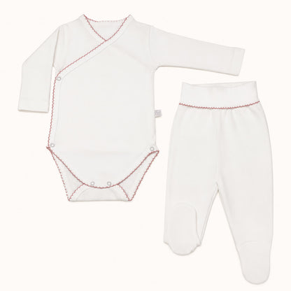 Primeira Roupa Algodão Mini Romantic 1 Bege Rosa Velho- Recém-nascido