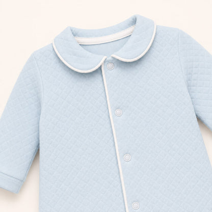 Blue Footless Diamond Babygrow