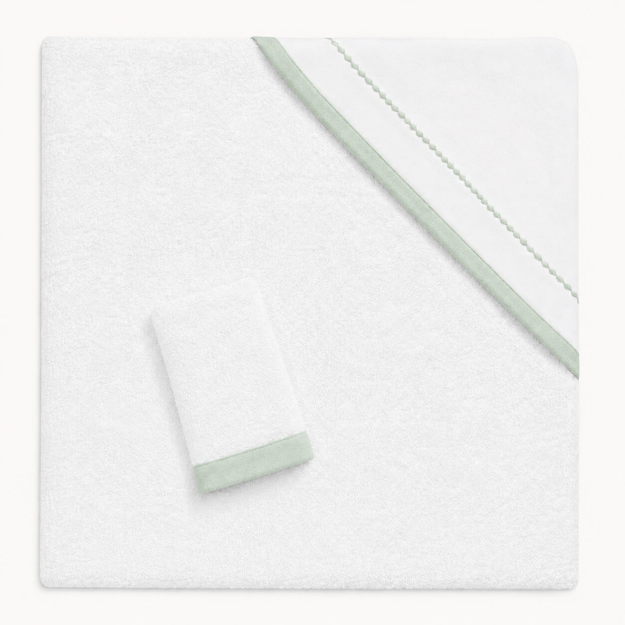 100% Cotton Baby Hooded Towel – Sweet Soft Green and Absorbent
