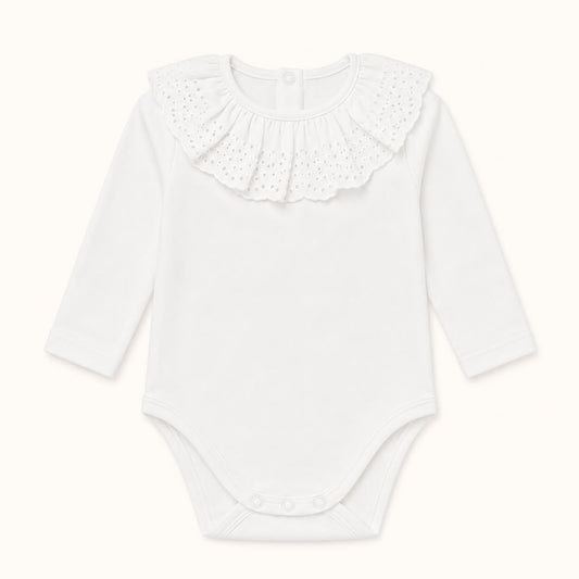 Body de Gola Party Branco Inverno