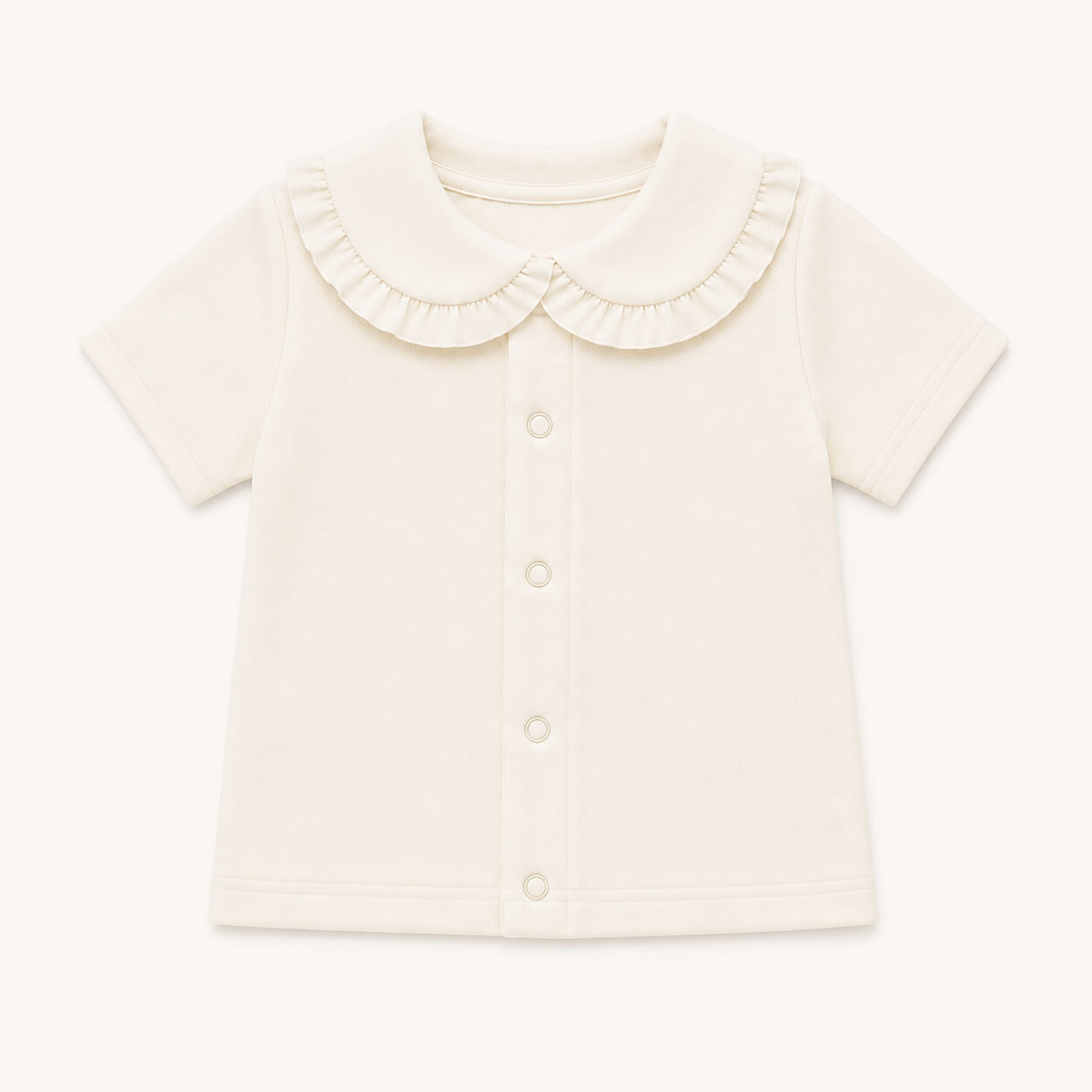 Camisola Bebé Gola com Folho Sweet Bege | Verão
