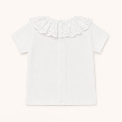 Party Collar White Sweater Summer