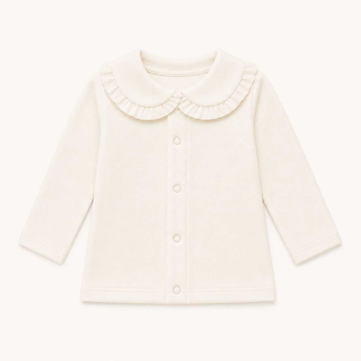 Camisola Bebé Gola com Folho Sweet Bege | Verão