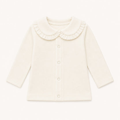 Camisola Bebé Gola com Folho Sweet Bege | Verão