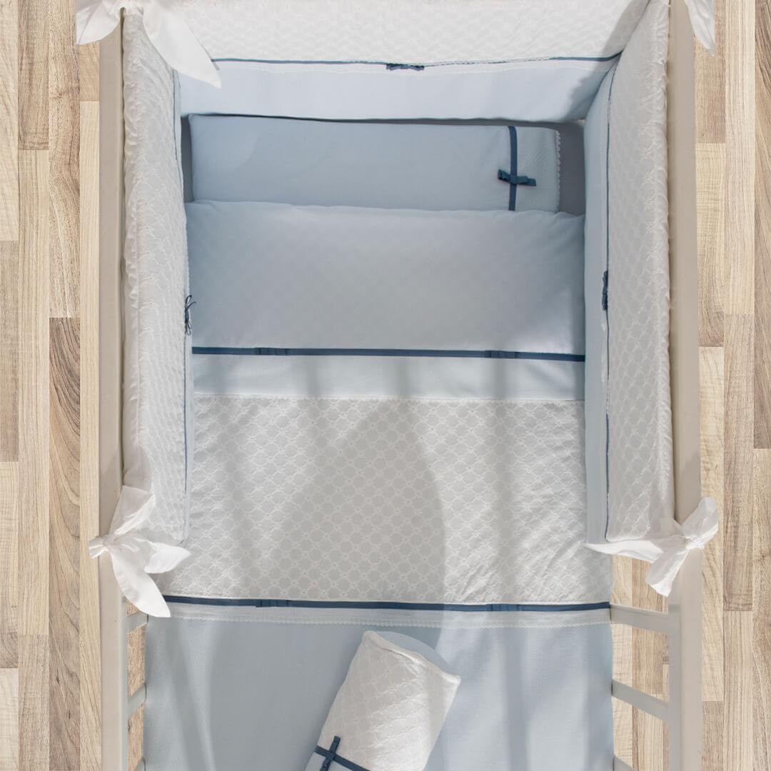 Roupa de Berço Romantic Azul - Pim-Pam-Pum Baby