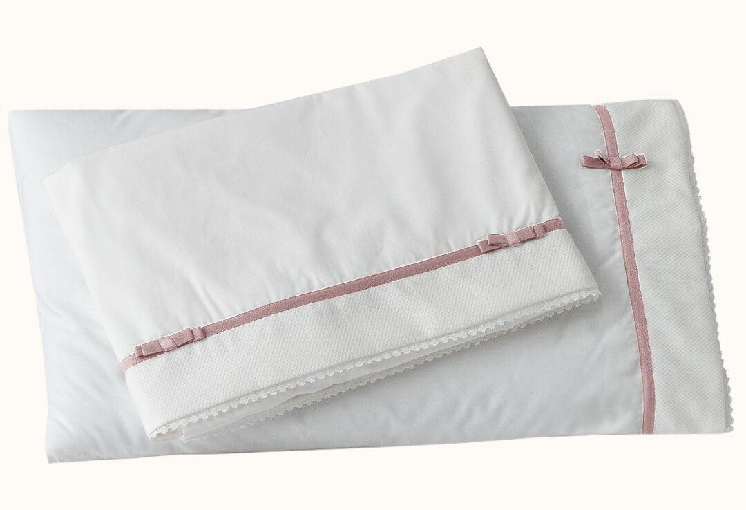 Roupa de Berço Romantic Bege Rosa Velho - Pim-Pam-Pum Baby