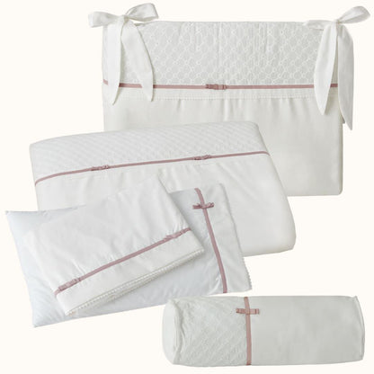 Roupa de Berço Romantic Bege Rosa Velho - Pim-Pam-Pum Baby