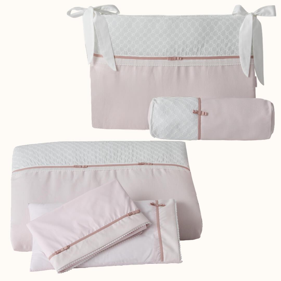 Roupa de Berço Romantic Rosa - Pim-Pam-Pum Baby