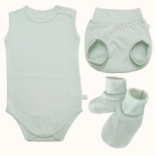 roupa-soft-moves-body-sem-mangas-tapa-fraldas-e-pantufas-verde-pim-pam-pum-baby-52411 - Pim-Pam-Pum Baby