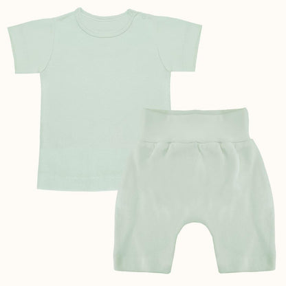 Roupa Soft Moves: T-Shirt Manga Curta e Calção Verde - Pim-Pam-Pum Baby