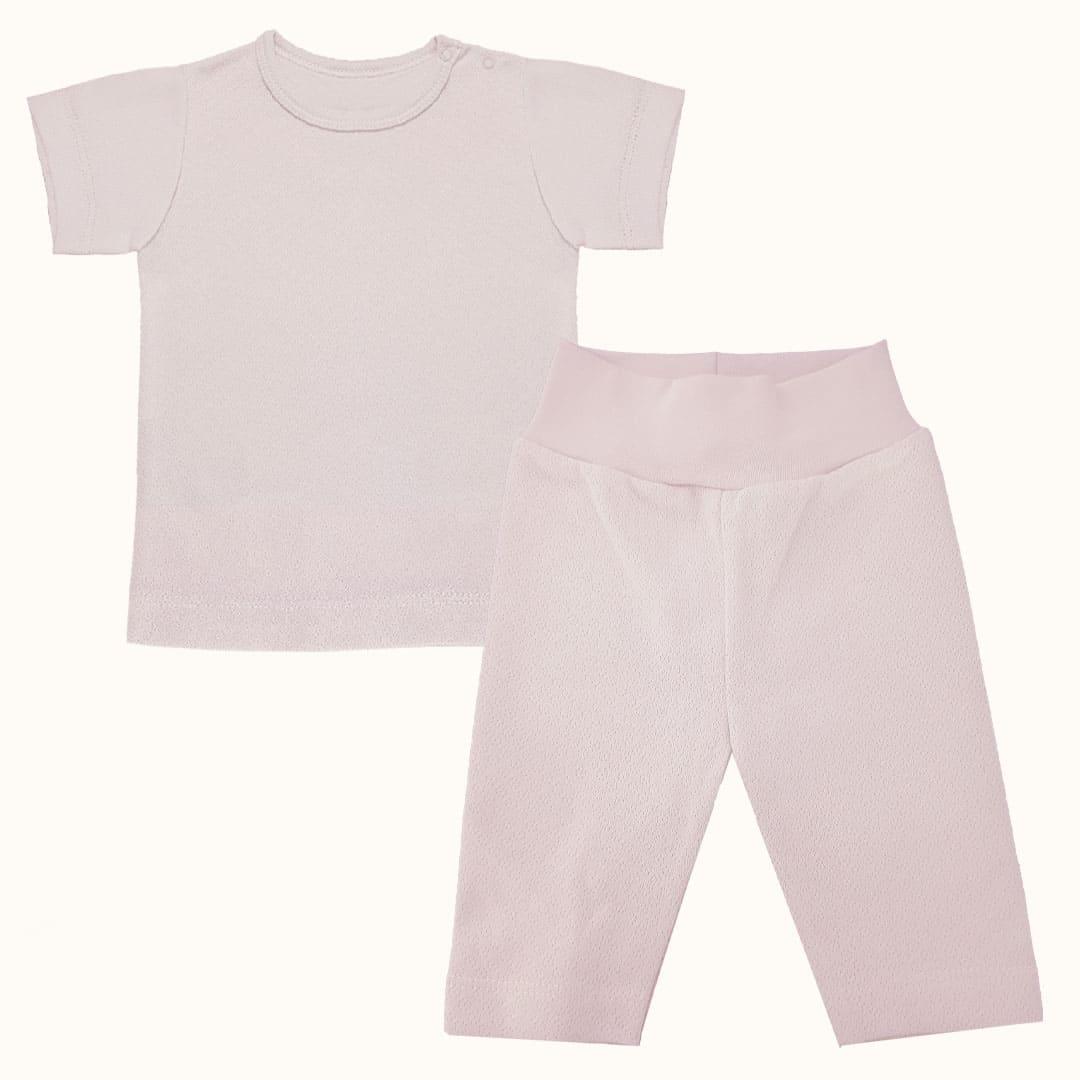 Roupa Soft Moves: T-Shirt Manga Curta e Leggins 3/4 Sweet Rosa - Pim-Pam-Pum Baby