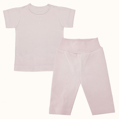 Roupa Soft Moves: T-Shirt Manga Curta e Leggins 3/4 Sweet Rosa - Pim-Pam-Pum Baby