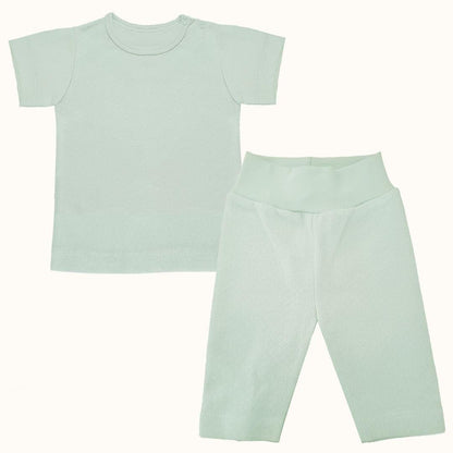 Roupa Soft Moves: T-Shirt Manga Curta e Leggins 3/4 Verde - Pim-Pam-Pum Baby