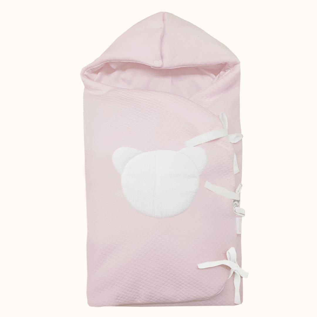 Saco Nascença Teddy Rosa - Pim-Pam-Pum Baby