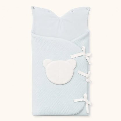 saco nascimento diamante azul capuz aberto, recomendado para bebé dormir no berço.