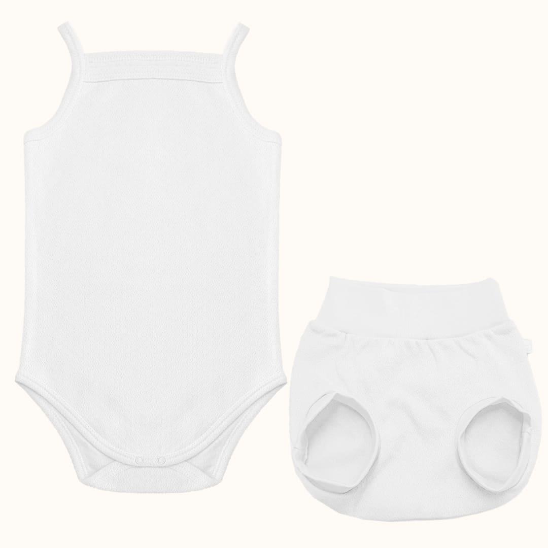 Soft Moves: Body de Alças e Tapa Fraldas Branco - Pim-Pam-Pum Baby