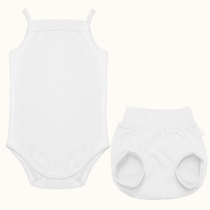 Soft Moves: Body de Alças e Tapa Fraldas Branco - Pim-Pam-Pum Baby