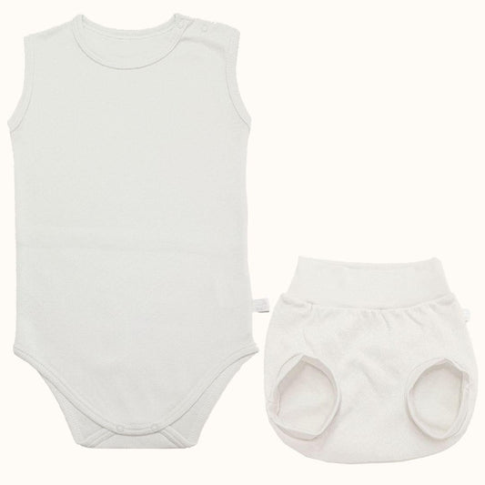 Soft Moves: Body Sem Mangas e Tapa Fraldas Bege - Pim-Pam-Pum Baby