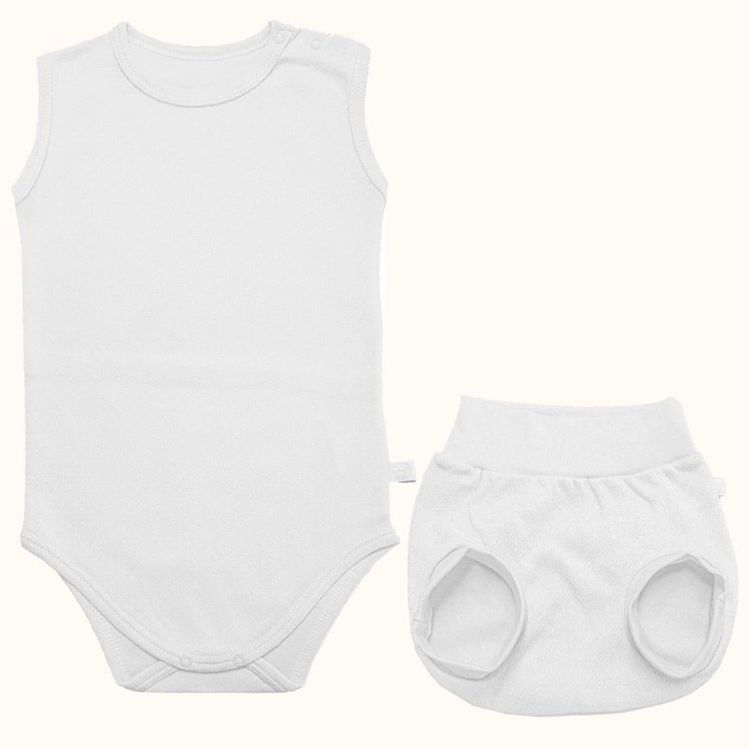Soft Moves: Body sem Mangas e Tapa Fraldas Branco - Pim-Pam-Pum Baby