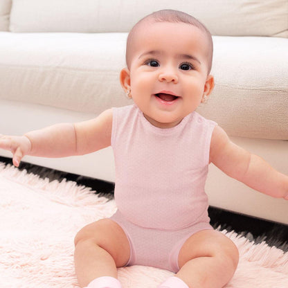 Soft Moves: Body Sem Mangas e Tapa Fraldas Rosa - Pim-Pam-Pum Baby