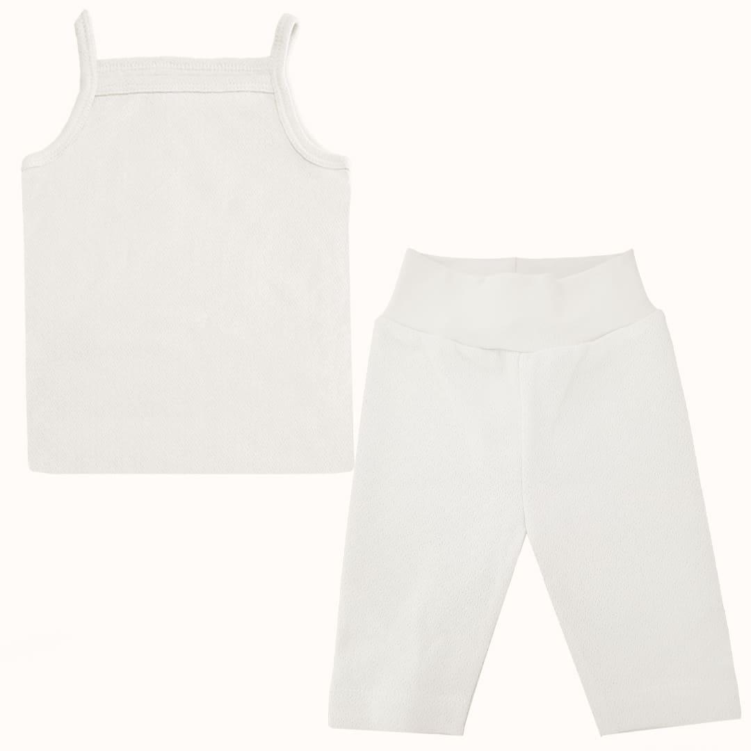 Soft Moves: Camisola de Alças e Leggins 3/4 Bege - Pim-Pam-Pum Baby