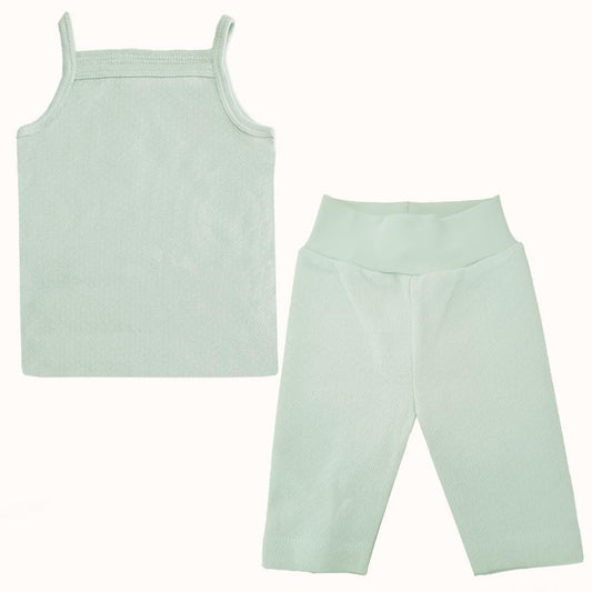 Soft Moves: Camisola de Alças e Leggins 3/4 Verde - Pim-Pam-Pum Baby