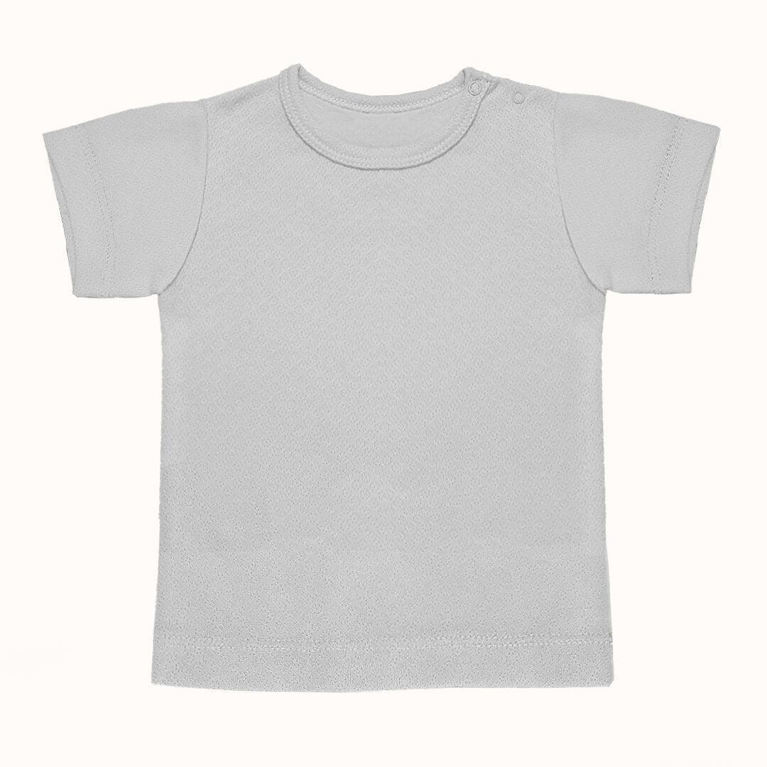 Soft Moves: T-Shirt Manga Curta e Calção Cinza - Pim-Pam-Pum Baby