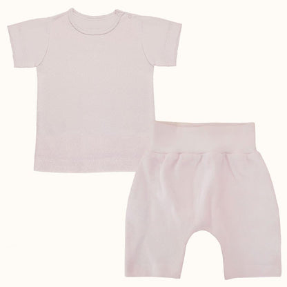 Soft Moves: T-Shirt Manga Curta e Calção Sweet Rosa - Pim-Pam-Pum Baby