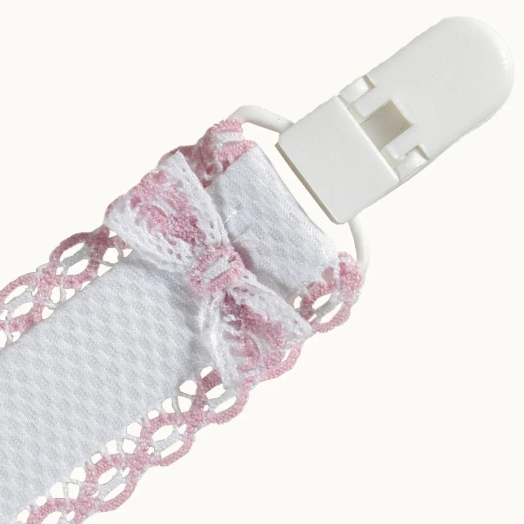 Suporte Chupetas Candy Branco/Rosa - Pim-Pam-Pum Baby