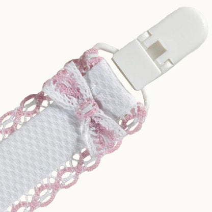 Suporte Chupetas Candy Branco/Rosa - Pim-Pam-Pum Baby