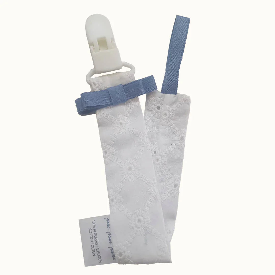 Suporte Chupetas Romantic Azul - Pim-Pam-Pum Baby
