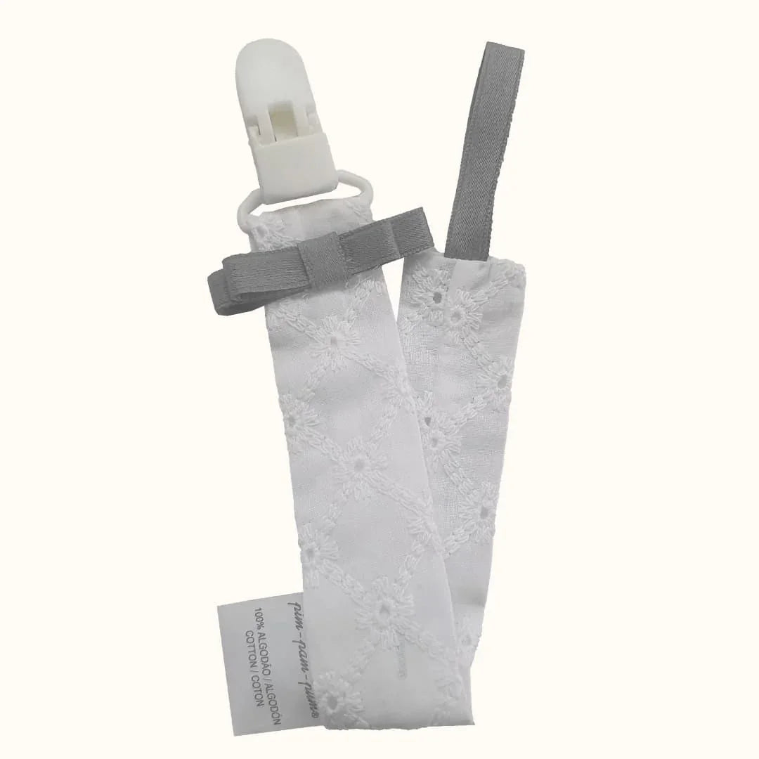 Suporte Chupetas Romantic Cinza - Pim-Pam-Pum Baby