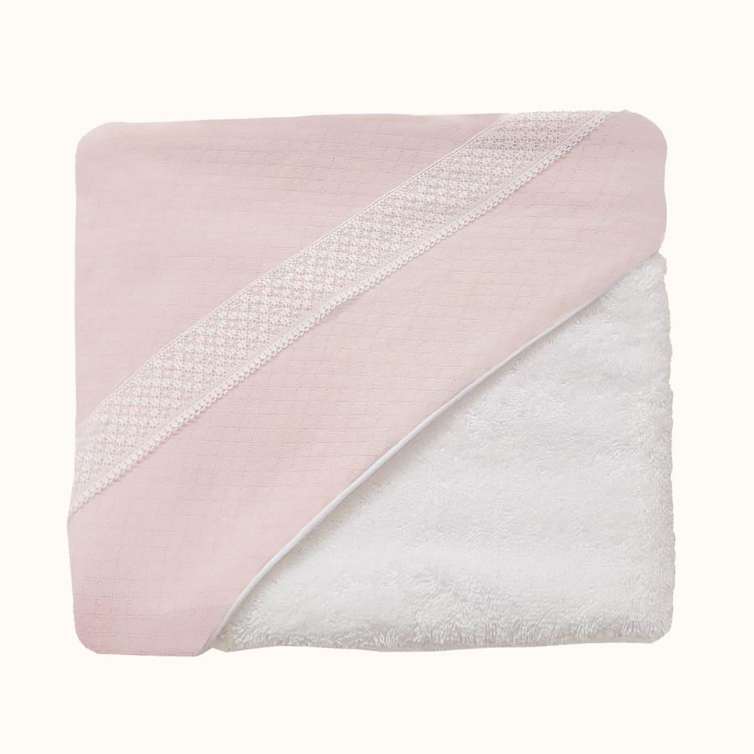 Toalha de Banho Mimos 1 e 2 Rosa - Pim-Pam-Pum Baby