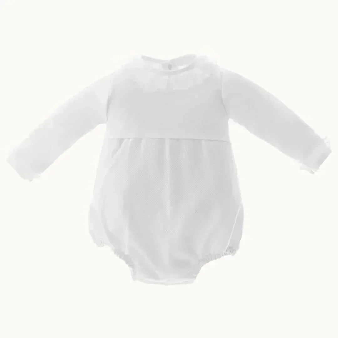 Vestido e Body/Cueca Romantic Branco - Pim-Pam-Pum Baby