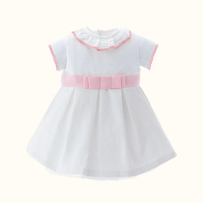 Vestido e Body/Cueca Romantic Branco/Rosa - Pim-Pam-Pum Baby
