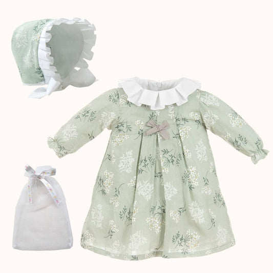 vestido-e-touca-country-verde-pim-pam-pum-baby-23937 - Pim-Pam-Pum Baby